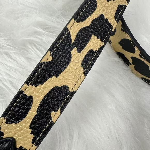 Coach Leather Strap With Leopard Print In Gold/Leopard Multi CBQ18 NWT - Picture 5 of 5